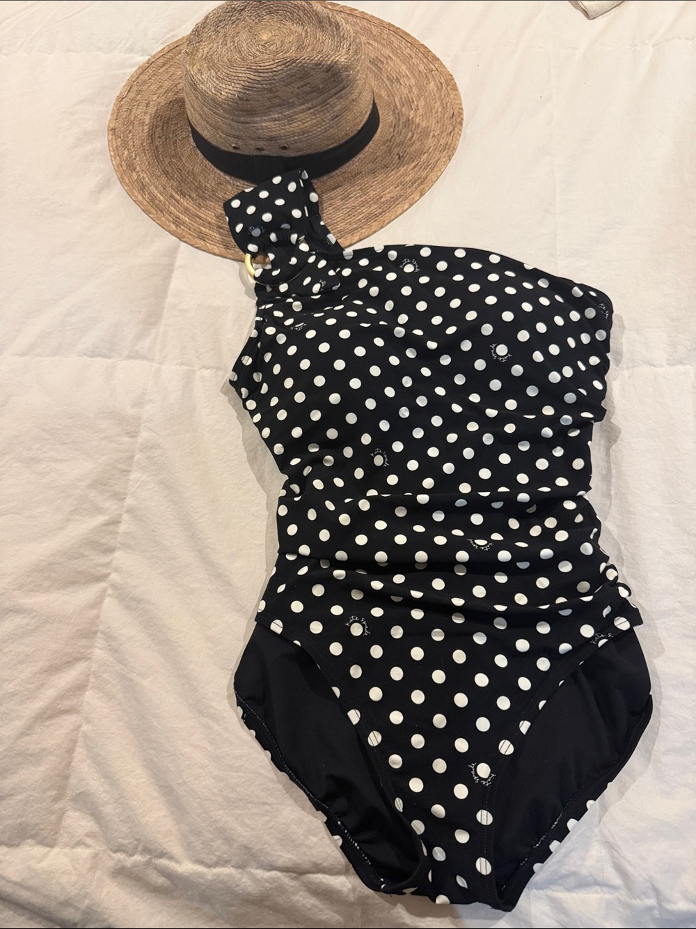 Beautiful Polka Dot One-Shoulder Kate Spade Swimsuit